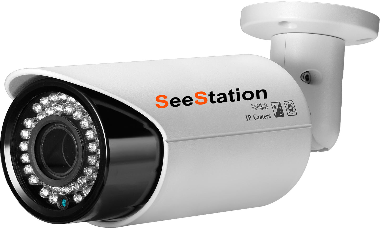 SeeStation (IP) CIP1220V-8W IP Bullet Camera 4MP IR POE ONVIF 2.8-12mm Varifocal HD Lens