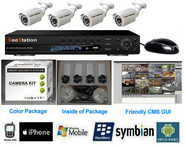 SeeStation DVR Kit 4 Channel 960H With 4 Each 800TVL Cameras