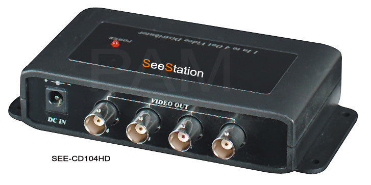 SEESTATION CD104HD Single Input to 4 Output HD-TVI/AHD/HDCVI Video Splitter / Distributor  (BNC) - PAM Distributing Co