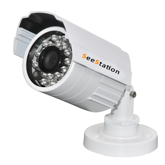 SeeStation C1139AF8-AW Bullet Camera Outdoor 700 TVL 3.6mm Fixed Lens 12V White Housing